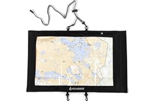 AQUA QUEST AquaQuest Étui étanche pour Carte de Sentier – Porte-Documents 100% étanche avec fenêtre Transparente et Cordon – Noir