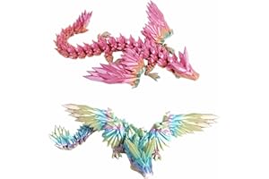 GETJOY 3D Printed Dragon, 3D Dragon, 3D Printed Animals, Realistic 3D Printed Dragon Fidget Toy, Flexible Dragon Toy, Birthday Gift, 3D Printed Toys for Home and Office Decoration