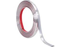 WoStick 3M Flexible Decorative Mouldings Self-Adhesive Silver Ceiling Mouldings Self-Adhesive 3D Decorative Wall Strips for Floor, Upstand, Tile Edge and Corner Decoration