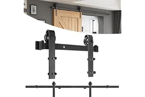 UISEBRT Skjutdörrsbeslag, set, 200 cm, skjutdörrssystem, löpskenor för skjutdörr, hängande skena, beslagsset