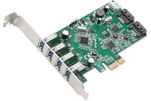 SYBA 4 Port USB 3.0 and 2 Port SATA III PCIe 2.0 X 1 Card VLI/ASMedia Chipset, SD-PEX50064