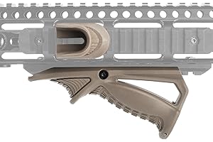 SBGJMY PTK e Vts Impugnatura Anteriore Angolata Tattica con Poggiapollice, Impugnatura Frontale per Sistema di Guida Picatinny da 20 mm (Abbronzatura)