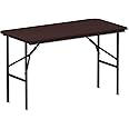 Alera Wood Folding Table Rectangular 48w x 24d x 29h Walnut
