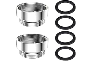 YOUZMY 2 pezzi Adattatore per rubinetto, adattatore filettato adatto per il collegamento dell'aeratore e rubinetti da cucina Filettatura femmina da M24 a maschio M22 Adattatore per aeratore (M24-M22)