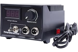 CHIMHOON 60 W Pyrography Station, Wood Burner, Pyrography Machine, 19 Burning Tip, Pyrography Set, Pyrography Devices, Soldering Iron Set, for Wood, Leather and Cork DIY