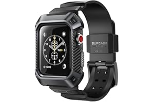 SUPCASE Ochronna bransoletka do Apple Watch 42 mm Series 3/2/1, wytrzymała obudowa z paskiem [Unicorn Beetle Pro] kompatybilna z Apple Watch 42 mm 2017/2016/2015 (czarny)