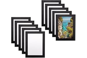 XUJIAM Cadre Magnetique, 10 Pièce Cadre Photo Extérieur Étanche, Bord Noir Cadre D'Information Autocollant, Givrée A6 Affichage Aimanté Pochette Adhésive, pour les Affichages Muraux 0XBIT