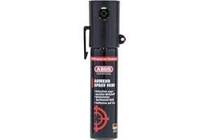 ABUS Pfefferspray SDS80 Mini zur Tierabwehr - Abwehrspray zur Selbstverteidigung gegen Tiere - mit Jet-Sprühstrahl für bis zu 3 m Reichweite - Verteidigungsspray für kleine Hand- und Jackentaschen
