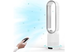 Vulaop 2in1 Turmventilator sehr leise & Luftreiniger,Standventilator,Fernbedienung,Ventilator, Timer,Turmventilator mit Fernbedienung, oszillierender Raumkühler, Säulenventilator leise ﻿ (Silbrig)