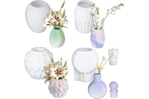 ‎TEELORAY 4 Stück Silikonformen Gießformen Vase, DIY Silikonformen Epoxidharz Handgefertigte Silikonform zur Resin Formen Vases, Ins Moderne Vasen Silikon Gießformen für Vasen, DIY Handwerk, Wohndekoration