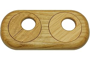 SHNMINEU Rosace double pour tuyau de chauffage, espacement des tuyaux variable, cache tuyau, rosace de recouvrement, habillage, rosace pour radiateurs bois, parquet, rosaces en bois (diamètre : 19 mm)