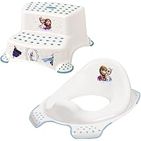 Keeeper 2-teiliges Set FROZEN Schemel zweistufig & WC-Sitz/Toilettensitz weiß