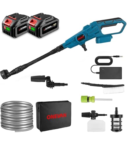 Idropulitrice Batteria Idropulitrice Portatile A Batteria 30 Bar - Ugello 6in1, 2 Batterie 6000mAh, Serbatoio 22L, Per Auto E Giardino Idropulitrice Acqua Calda - 10