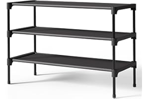 Kitsure Schuhregal für den Eingangsbereich - Stabiler & langlebiger Schuhschrank für den Schrank, platzsparendes schuhablage, 63 x 30 x 36 cm, Black