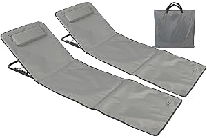 infactory strandstol hopfällbar: 2-pack strandstol, ställbar ryggstöd, kudde (solstol, strand hopfällbar kuddsits, tält)