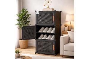 GUGALY 6 Layer Plastic Shoe Rack for Home 6 Layer with Cover Shoe Rack with Door Multi Layer Shoe Organizer Stand Space Saving Footwear Storage Cabinet for Bedroom Entryway.