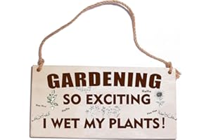 HONZEE Gardening Gifts Sign for Men Women Funny Garden Ornaments Outdoor Gardeners Novelty Present Xmas Garden Plaque Unusual Plant Gift Naughty For Grandad Birthday Gift under 5 Pounds