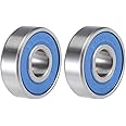 sourcing map S608-2RS Deep Groove Ball Bearings 8mm x 22mm x 7mm Double Sealed 440C Stainless Steel 2pcs
