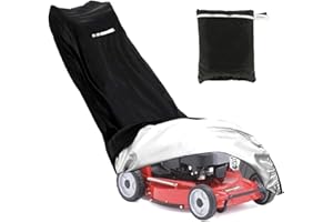 CUMNVULNT Lawnmower Cover 210d Oxford Lawn Mower Covers Waterproof Universal Lawn Mower Cover with Reflective Strips Black Push Mower Rain Cover with Drawstrings for Outdoor Storage