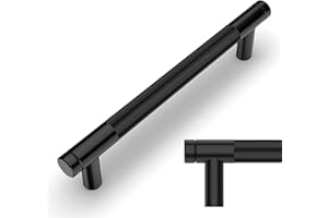 Amerdeco 10 Stück Schwarz Schrankgriffe 128mm Lochabstand, Aluminium Griffe für Küchenschränke & Möbelgriffe für Schubladen