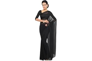 TreegoArt Fashion Frauen, s Georgette Plain Saree Mit Unstitched Bluse Stück
