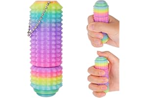 Ainiv Little Ouchies Pain Fidget Toys, Mini Fidget Toys for Adults, 3D Printed Stim Sensory Toys with Hard Spiky Fidget, 360°Rotation Sensory Toys for Stress Relief Keychain, Novelty Gifts for Friends