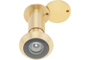 HOJLKLD Wizjer drzwiowy, 200-stopniowy wizjer mosiężny o średnicy 16 mm z osłoną zapewniającą prywatność do drzwi 35-55 mm (złoty)
