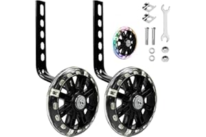 Fuhesgu 2 Pcs Ruedines Bicicleta Infantil Ruedines Bicicleta 16 18 20 22 Pulgadas Rueda Estabilizadora Antideslizante Ajustable Alumbr al Rodar Ruedas de Entrenamiento para Principiantes Niños Niñas