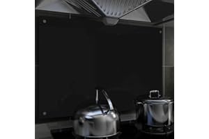 Goliraya Kitchen Backsplash Black 90x60 cm Tempered Glass