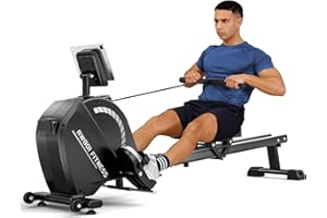 Dripex Rameur Musculation D'appartement Ultra Silencieux, App-Compatible, 16 Niveaux de Résistance Rameur magnétique Support de Tablette pour écran LCD