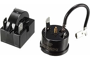 HUAYUWA Relé del arrancador de los refrigeradores del relé 3Pin del arrancador del PTC de 12 ohmios y protector de la sobrecarga para el compresor del refrigerador
