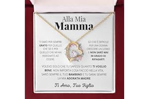 Luna Jewel Idea Regalo Festa della Mamma Collana oro o argento, con cofanetto led e messaggio, ciondolo donna, gioielli, per lei, idee compleanno, madre