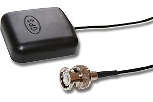 vhbw Antenne GPS Compatible avec Garmin GPS 205, 45, 45XL, 48, 50, 65, 75, 89, 90, 92 système de Navigation - Pied magnétique, avec Connexion BNC, 5 m