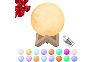 ‎YIZHET Yizhet LED Mond Lampe 3D Mondlampe 16 Farbe Dimmbar Touch Control Nachtlicht mit Fernbedienung, RGB Mondlicht Nachttischlampe Stimmungslicht für Schlafzimmer, Geburtstagsgeschenk (12cm)
