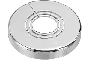 PATIKIL 2/1/1/1/3 tum vägg delad fläns täckbricka platta skydd 1 cm tjock | Silver,skärbart ABS-runt fodral, spänne för vattenrör, krandekoration