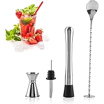 Set Shaker Cocktail Professionale - Vetro 400ml, Misurino, Pala