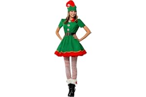 GENERIC Adult Christmas Elf Costume Clothes Set Santa's Helper Cosplay Sets Men Women Christmas Elf Outfit for Holiday Party