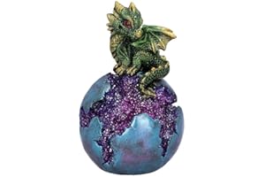 Nemesis Now Geode Guard - Figura de Cristal de Esfera de dragón Verde, 12,7 cm
