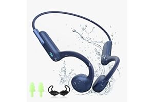 HIFI WALKER Casque Bluetooth 5.3 à conduction osseuse avec IPX8, 32 Go de mémoire pour la natation et le sport, confort d'oreille ouverte
