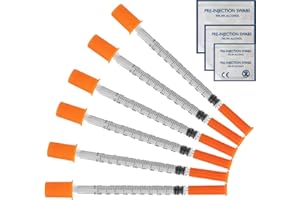 20/100 Pack Syringe 1ml 30G + Free Alcohol Wipes: Plastic Syringe: Multiple Uses Measuring Tools, Individually Wrapped (10) Tetra-Sole™