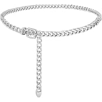 Cintura Donna Skinny Con Catena E Diamanti | Regolabile Vita Alta | Perfetta Per Abiti E Party