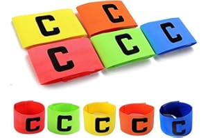 Wrzbest Football Soccer Captain's Armbands Captain Armband Special Custom Size for Kids and Youth - Pack of 5 Colour