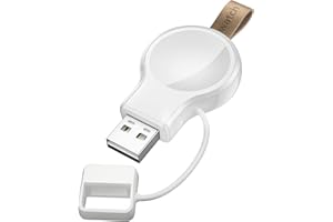 LVFAN USB Bezprzewodowa ładowarka do Apple Watch Series 8, bezprzewodowa ładowarka podróżna z szybkim ładowaniem magnetycznym dla Apple Watch 8 7 6 5 4 3 2 1 SE Ultra (biały)