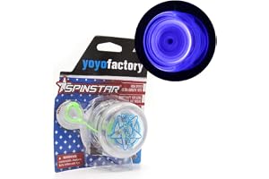 YoyoFactory Spinstar LED – Lysande Jojo för Barn, Auto Retur | Lysdioder tänds när den snurrar. Responsive, perfekt för första tricken i mörker.