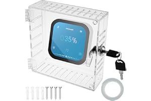 HAIJED Thermostat Lock Box with 2 Keys, Transparent Thermostat Protective Cover, Acrylic Thermostat Guard Box, Wall Mounted Universal Thermostat Cover Box for Most Thermostat(15 * 15 * 5cm)