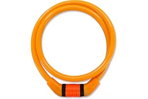 Crazy Safety Candado de Bicicleta | Candado de Código Resistente a la Intemperie| Fácil de Usar| Candado de cable de acero| Candado para Bici de Niñas y Niños| Accesorios para Bicicletas (Naranja)
