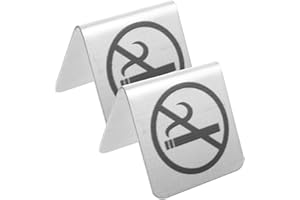 ‎SOLUSTRE SOLUSTRE Edelstahl Nichtraucher Schild Doppelseitig 2X2 Zoll Rauchverbotsschild Tischplatte Für Büro Und Gastronomie Innenbereich Kompaktes No-Raucher-Tischschild