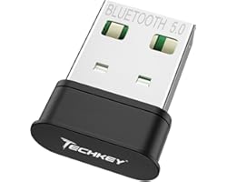 Bluetooth Adapter for PC, Techkey USB Bluetooth Dongle 5.0 EDR for PC Laptop Desktop Wireless Transfer for Bluetooth Headset