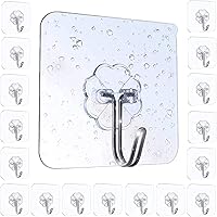 Arawaza Pack of 10 Self Adhesive Wall Hooks, Heavy Duty Sticky Hooks for Hanging 10KG (Max), Waterproof Transparent…