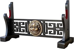 FOXSMZZ Schwerthalter Japanischer Samt gepolsterter Katana Stand Samurai Display Rack Support Alle Tanto Schwerter (Kylin-1)